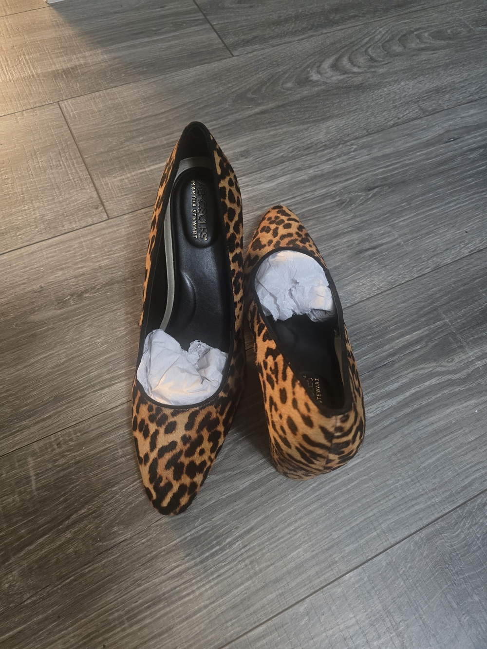 Wimen's Leopard Print Pointed Toe With Block Heel